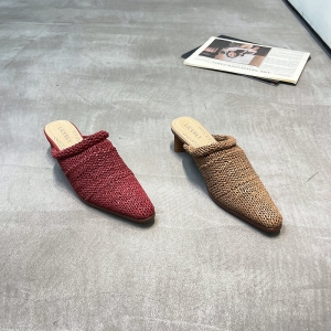 立驰俪 广州鞋 新款 全羊皮编织 内里羊皮 脚垫羊皮 35-39 货号：159-1